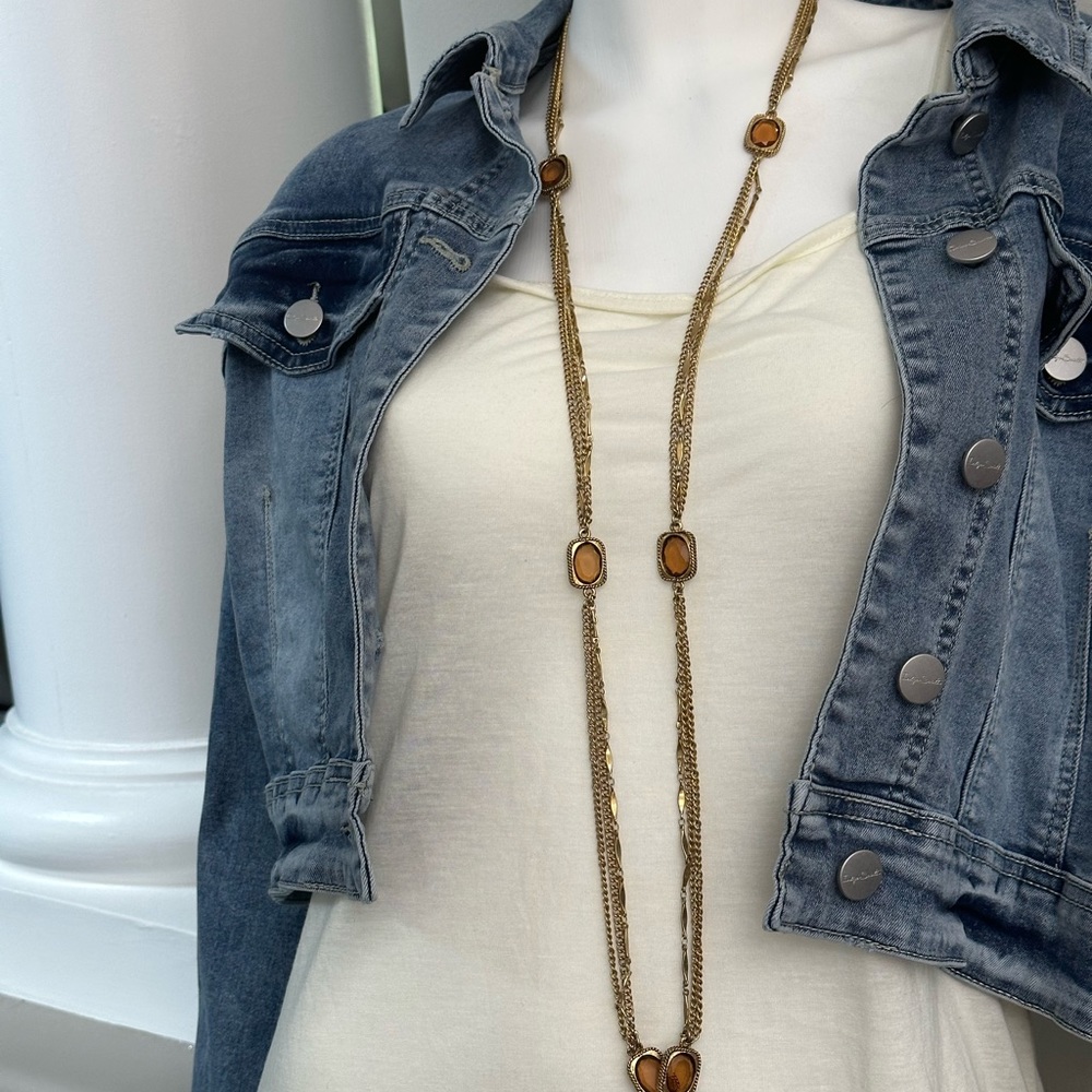 Vintage, Sarah Coventry, Golden embers, three strand, gold tone, chain, stunning